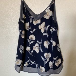 Sienna Sky Navy Blue floral blouse